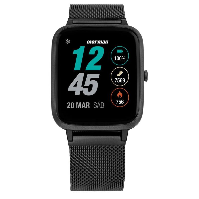 Smartwatch Relógio Inteligente Feminino e Masculino Mormaii Life À Prova D' Água Pulseira Em Aço Inoxidável Rosé,Preto,Dourado,Prata Com Diversas Funções - Molifeah/7j