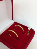 Alianças Ouro 18k 3 Grama O (KIT) 2mm Tradicional Dourado Informar Após A Compra informar os nomes para a gravação