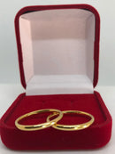 Alianças Ouro 18k 3 Grama O (KIT) 2mm Tradicional Dourado Informar Após A Compra informar os nomes para a gravação