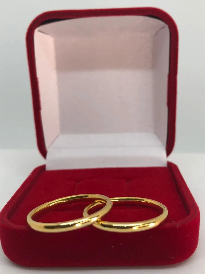 Alianças Ouro 18k 3 Grama O (KIT) 2mm Tradicional Dourado Informar Após A Compra informar os nomes para a gravação