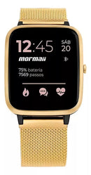 Smartwatch Relógio Inteligente Feminino e Masculino Mormaii Life À Prova D' Água Pulseira Em Aço Inoxidável Rosé,Preto,Dourado,Prata Com Diversas Funções - Molifeah/7j