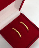 Alianças Ouro 18k 3 Grama O (KIT) 2mm Tradicional Dourado Informar Após A Compra informar os nomes para a gravação