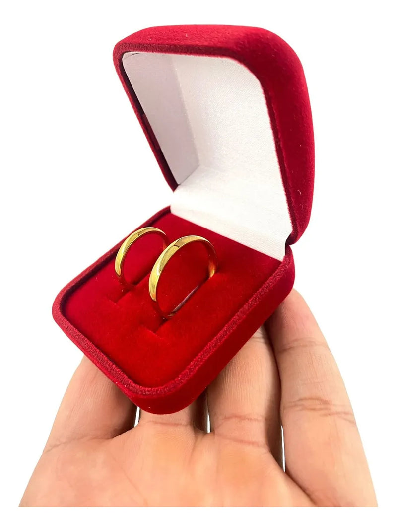 Alianças Ouro 18k 2mm Abaulada Tradicional (2 gr O Par) Dourado