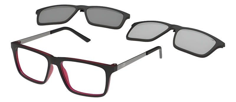 Armação Mormaii Swap 6 M6132aa955 Clip-on Preto Vermelho