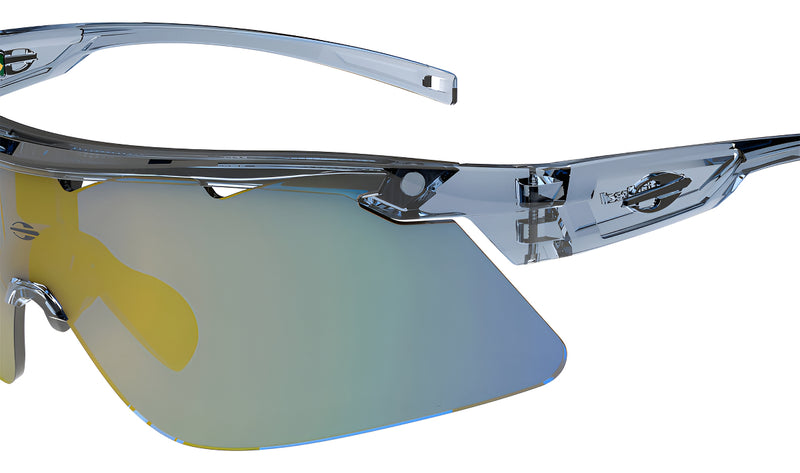 Óculos De Sol Esportivo Mormaii Smash 3 M0197d4996 Cor Fumo Cinza Translúcido Brilho Armação Fumo Cinza Translúcido Brilho Haste Fumo Cinza Translúcido Brilho Lente Dourado Ocre