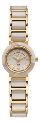 Relógio Technos Feminino Ceramic/saphire Dourado - 2035lwf/1 Bisel Bege