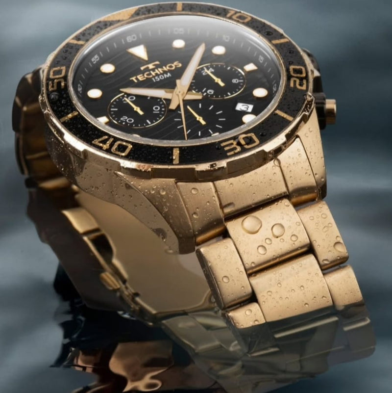 Kit Technos Masculino Acqua Dourado Edição Especial Torben Grael