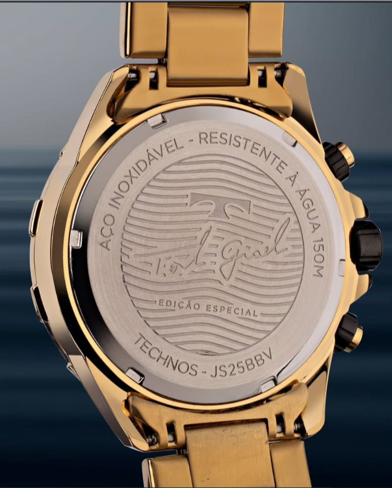 Kit Technos Masculino Acqua Dourado Edição Especial Torben Grael
